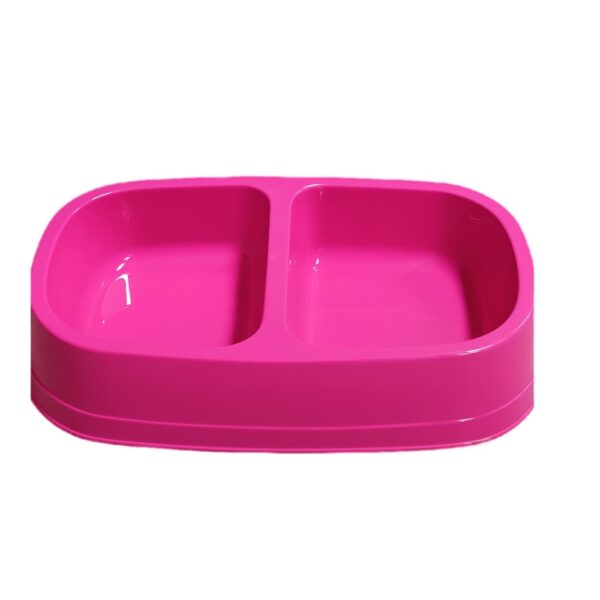 plato grande doble rosado perros Plato Doble Azul para Mascotas