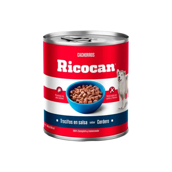 ricocan-cachorro-sabor-corderro.webp Trocitos en Salsa Sabor Cordero para Cachorros