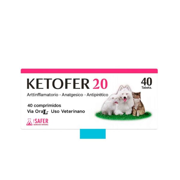 KETOFER 20 – Antiinflamatorio, Analgésico y Antipirético para Perros y Gatos (Safer)