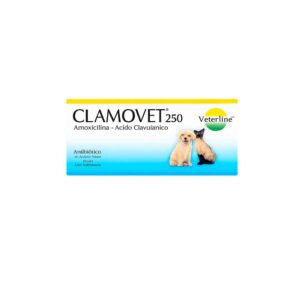 CLAMOVET 250 – Antibiótico (Amoxicilina + Ácido Clavulánico) para Perros y Gatos (Veterline)
