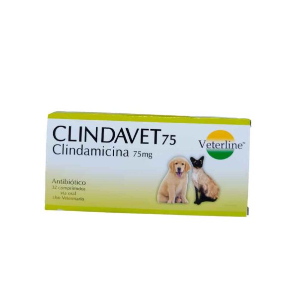 CLINDAVET 75 – Antibiótico (Clindamicina 75 mg) para Perros y Gatos (Veterline)