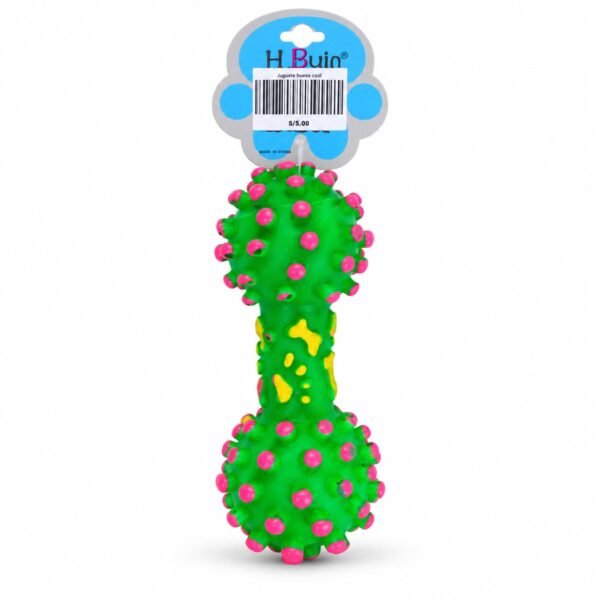 Hueso de juguete con relieves multicolor para perros