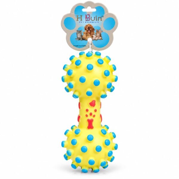 Hueso de juguete con relieves multicolor para perros