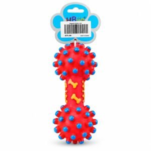 Hueso de juguete con relieves multicolor para perros