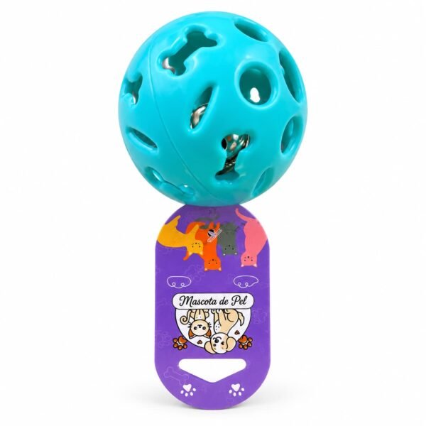 Pelota perforada con diseño de huesos para perros