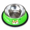 Plato metálico pequeño para mascotas color verde