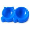 Plato doble modelo gatito para gatos color azul Plato doble modelo gatito para gatos color azul