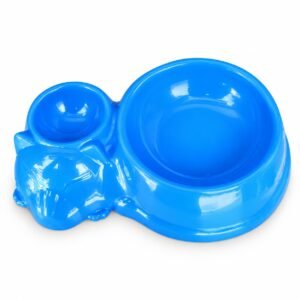 Plato para gato modelo gatito durmiendo color celeste Plato para gato modelo gatito durmiendo color celeste